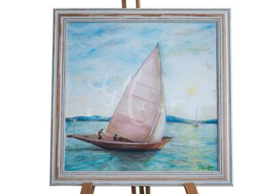 Balatoni szél, tájkép, festmény