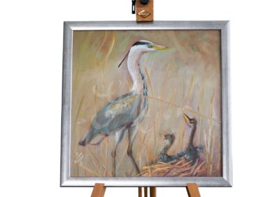 Blue Herons, vadászfestmény Kép méret: 50*50 cm Technika: olaj, vásznon