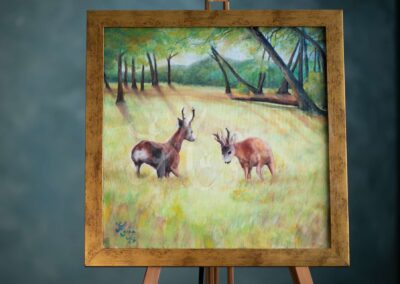 Szanticskai bakok Kép méret: 40*40 cm Technika: olaj, vásznon